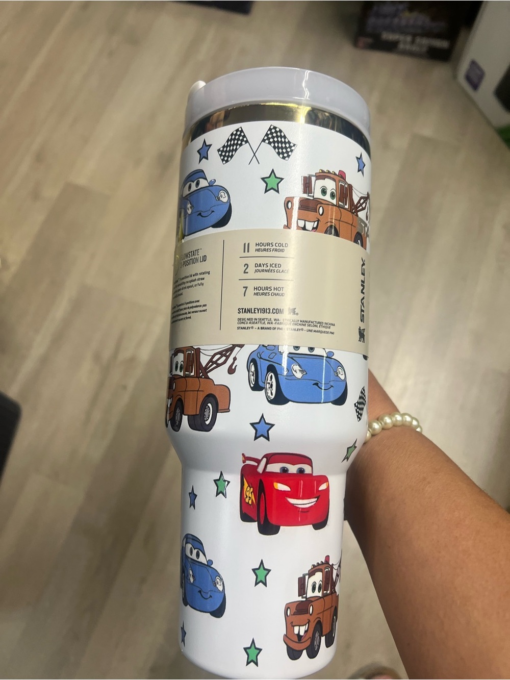 Stanley White Kids Travel Mug with Cars Characters - Picture 6 of 11